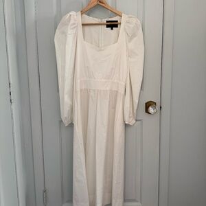 Monica Nera White Midi Dress